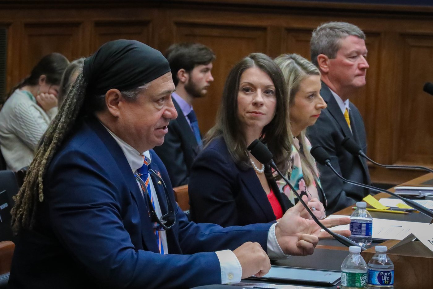 The witness panel at the U.S. House Education and the Workforce Committee hearing on AI in K-12 education, April 2025. Chris Chism is seated at the far right.